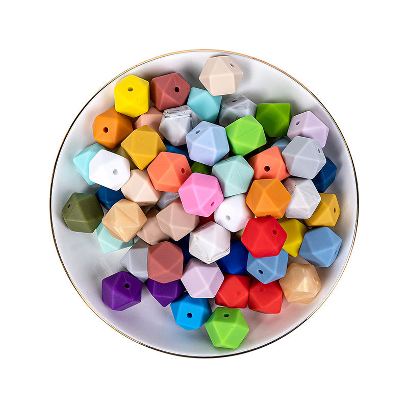 Al por mayor 50 piezas de 50 piezas de 17 mm de forma hexagonal de silicona